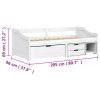  IRUN fehér tömör fenyőfa kanapéágy 3 fiókkal 90 x 200 cm