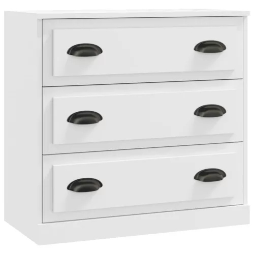  3 db fehér szerelt fa tálalószekrény