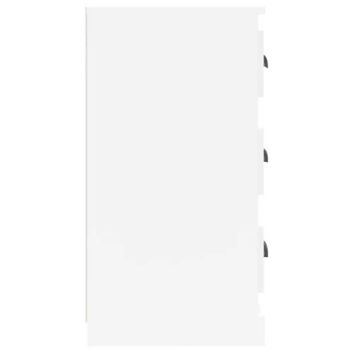  2 db magasfényű fehér szerelt fa tálalószekrény