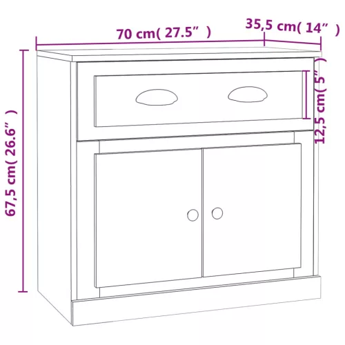  2 db sonoma tölgyszínű szerelt fa tálalószekrény