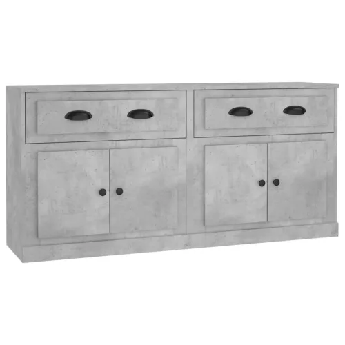  2 db betonszürke szerelt fa tálalószekrény