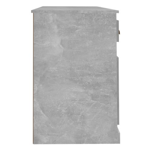  betonszürke szerelt fa íróasztal szekrénnyel