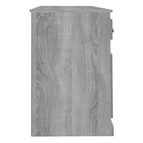  szürke sonoma színű szerelt fa íróasztal szekrénnyel