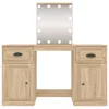  sonoma tölgy színű fésülködőasztal LED-del 130 x 50 x 132,5 cm