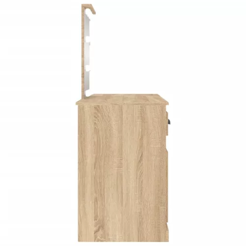  sonoma tölgy színű fésülködőasztal LED-del 130 x 50 x 132,5 cm