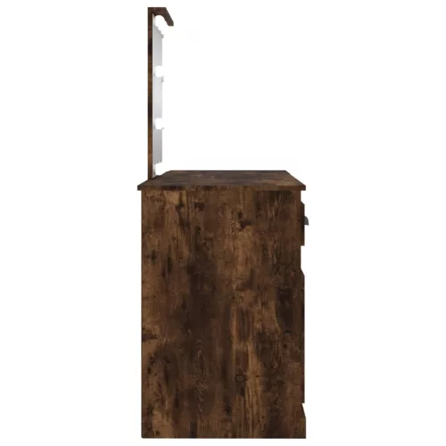  füstös tölgy színű fésülködőasztal LED-del 130 x 50 x 132,5 cm