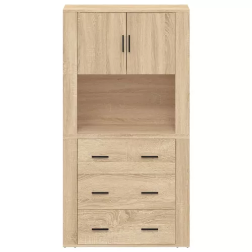  sonoma tölgy szerelt fa magasszekrény