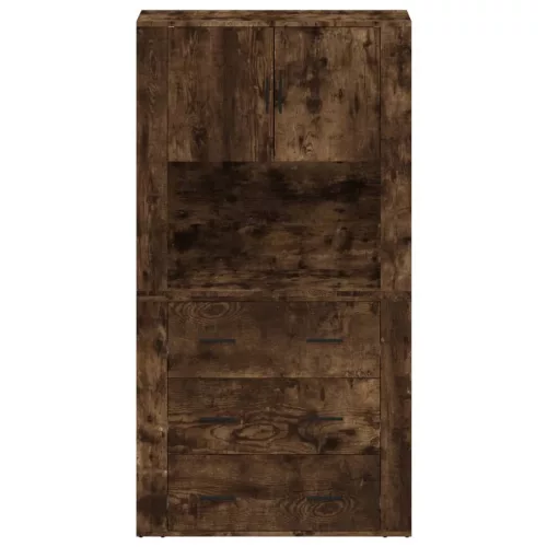  füstös tölgy színű szerelt fa magasszekrény