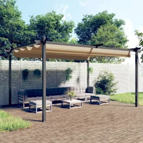  tópszínű kerti pavilon behúzható tetővel 4 x 3 m