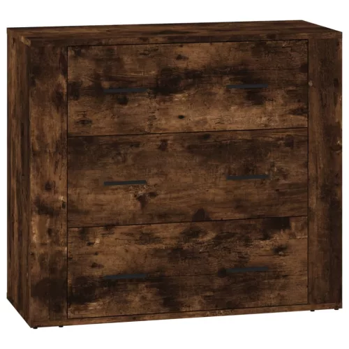  3 db füstös tölgy szerelt fa tálalószekrény