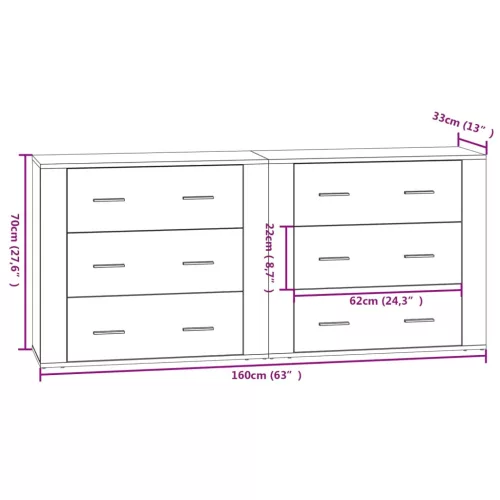  2 db betonszürke szerelt fa tálalószekrény