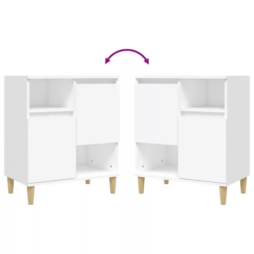  2 db fehér szerelt fa tálalószekrény 60 x 35 x 70 cm