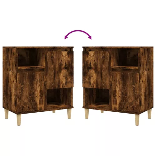  2 db füstös tölgy színű szerelt fa tálalószekrény 60x35x70 cm