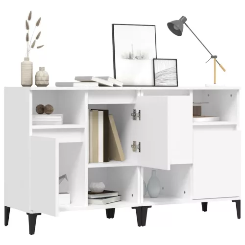  2 db fehér szerelt fa tálalószekrény 60 x 35 x 70 cm