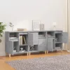  3 db betonszürke szerelt fa tálalószekrény 60 x 35 x 70 cm