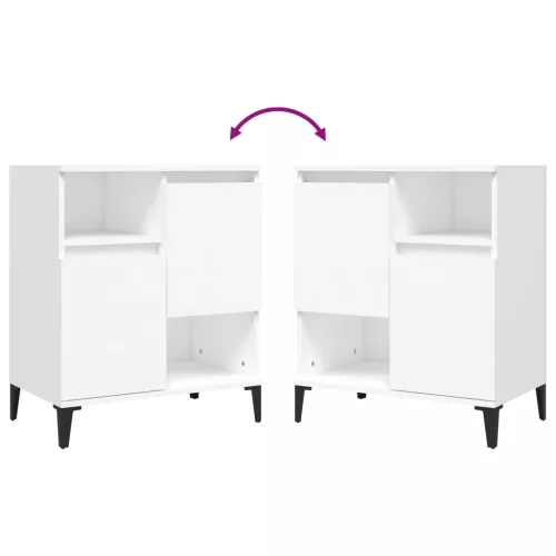  3 db fehér szerelt fa tálalószekrény 60 x 35 x 70 cm