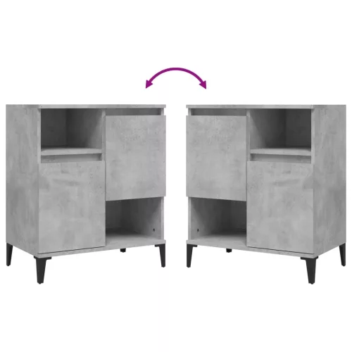  3 db betonszürke szerelt fa tálalószekrény 60 x 35 x 70 cm