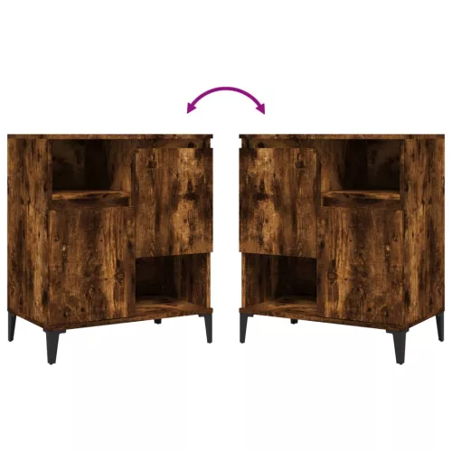  3 db füstös tölgy színű szerelt fa tálalószekrény 60x35x70 cm