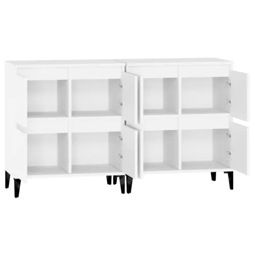  2 db fehér szerelt fa tálalószekrény 60 x 35 x 70 cm