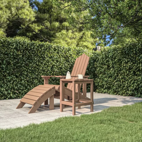 barna HDPE kerti Adirondack asztal 38 x 38 x 46 cm
