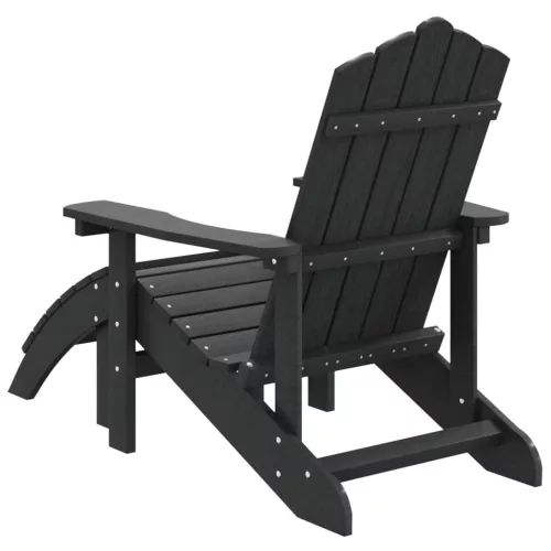  antracitszürke HDPE kerti adirondack szék lábtartóval