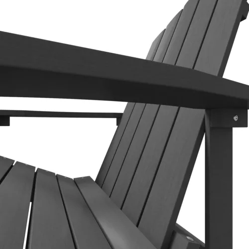  antracitszürke HDPE kerti adirondack szék lábtartóval