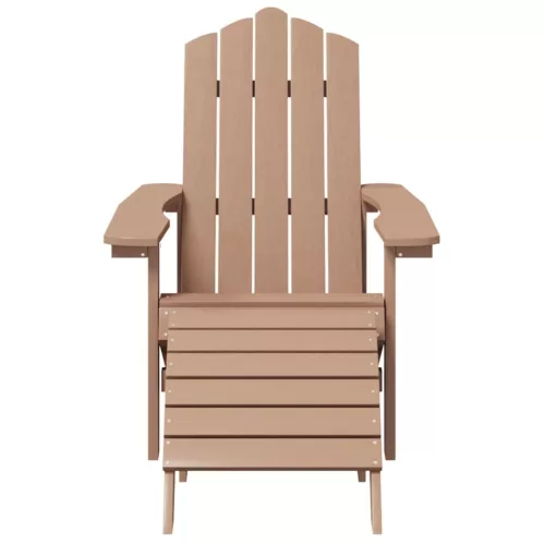  barna HDPE kerti adirondack szék lábtartóval