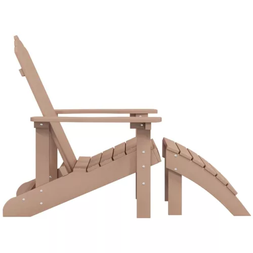  barna HDPE kerti adirondack szék lábtartóval