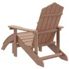  barna HDPE kerti adirondack szék lábtartóval