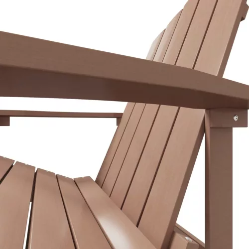 barna HDPE kerti adirondack szék lábtartóval