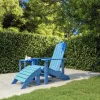  vízkék HDPE kerti adirondack szék lábtartóval