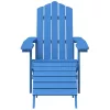  vízkék HDPE kerti adirondack szék lábtartóval
