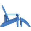 vízkék HDPE kerti adirondack szék lábtartóval