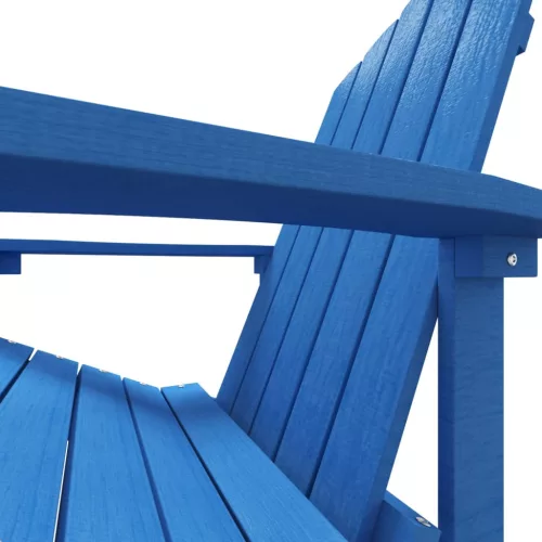 vízkék HDPE kerti adirondack szék lábtartóval