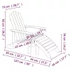  vízkék HDPE kerti adirondack szék lábtartóval