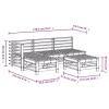  5 részes fehér tömör fenyőfa kerti pihenőgarnitúra