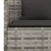  6 részes szürke polyrattan kerti étkezőgarnitúra párnákkal
