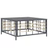  5 részes antracitszürke polyrattan kerti ülőgarnitúra párnákkal