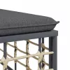  5 részes antracitszürke polyrattan kerti ülőgarnitúra párnákkal