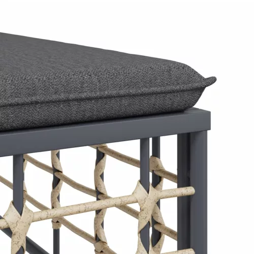  5 részes antracitszürke polyrattan kerti ülőgarnitúra párnákkal