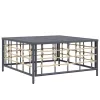  8 részes antracitszürke polyrattan kerti ülőgarnitúra párnákkal