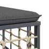  4 részes antracitszürke polyrattan kerti ülőgarnitúra párnákkal