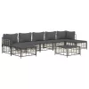  8 részes antracitszürke polyrattan kerti ülőgarnitúra párnákkal