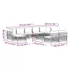  10 részes antracitszürke polyrattan kerti ülőgarnitúra párnával