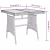  fekete polyrattan és tömör akácfa kerti asztal 70 x 70 x 72 cm