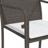  5 részes polyrattan és acél kerti étkezőgarnitúra párnával
