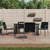  5 részes polyrattan és acél kerti étkezőgarnitúra párnával