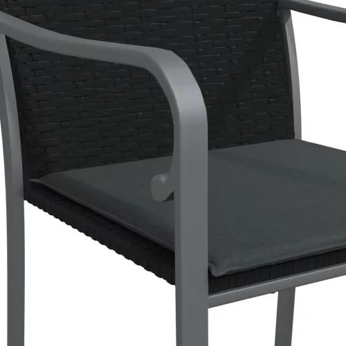  5 részes polyrattan és acél kerti étkezőgarnitúra párnával
