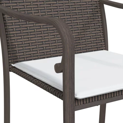  7 részes polyrattan és acél kerti étkezőgarnitúra párnával