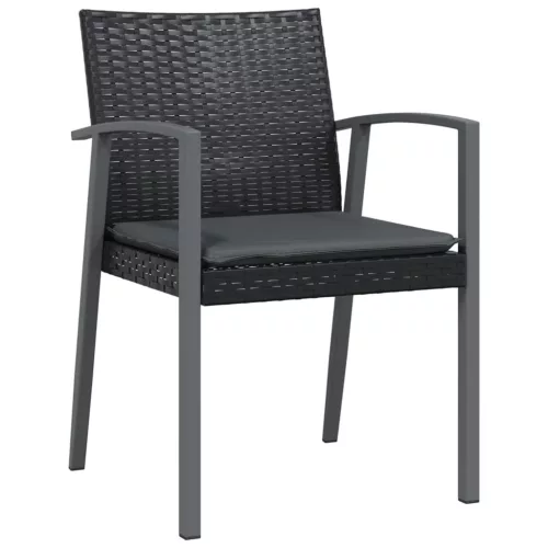  7 részes polyrattan és acél kerti étkezőgarnitúra párnával